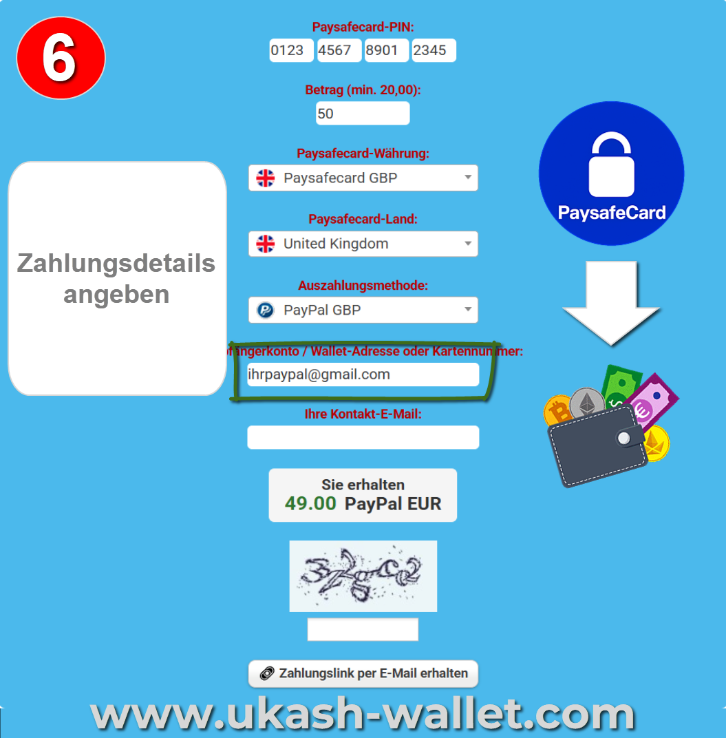 Zahlungsdetails angeben