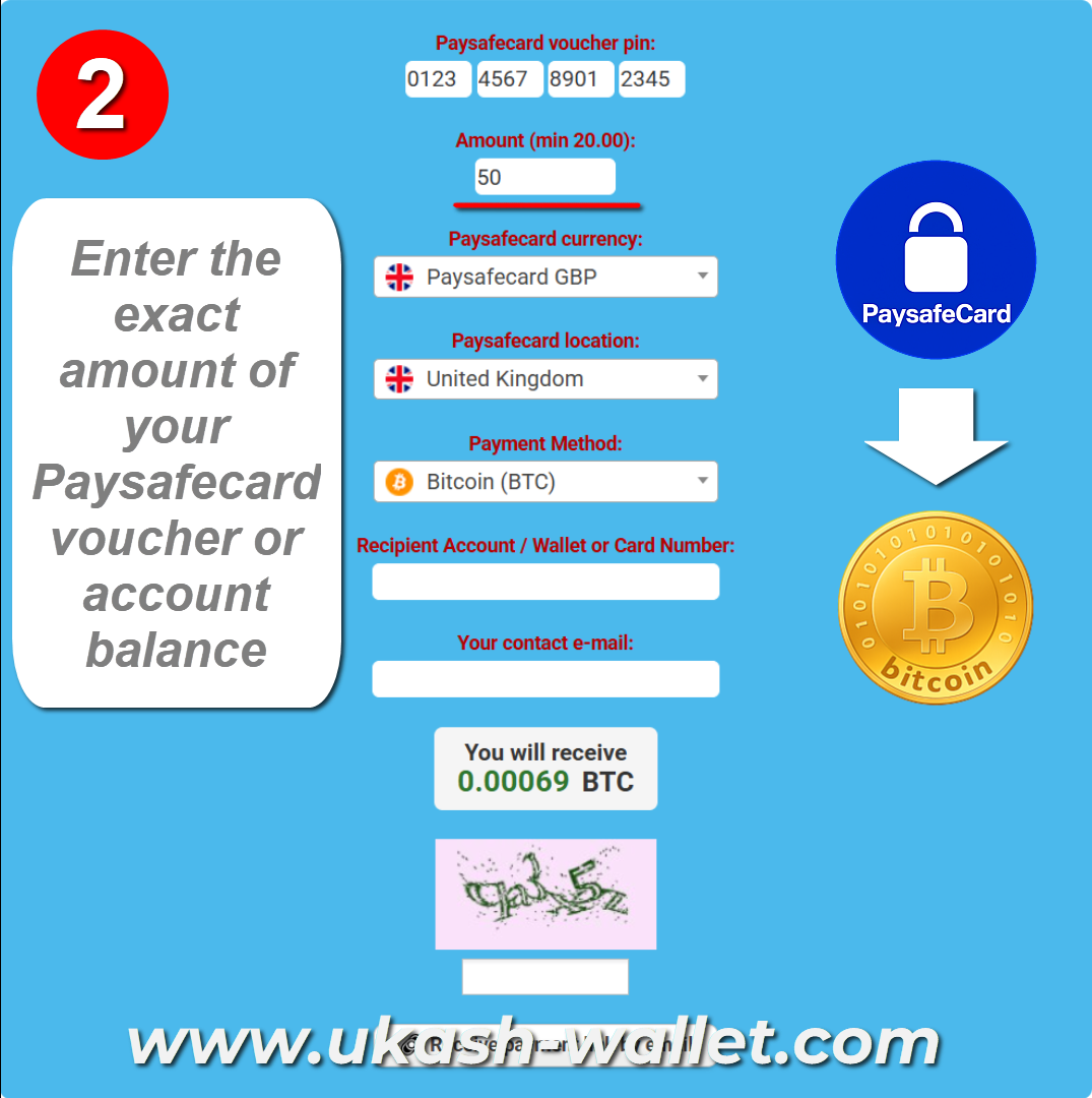 Type the Paysafe Amount