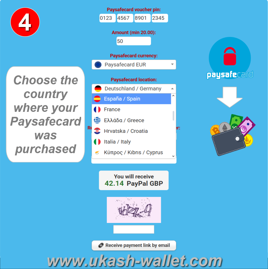 Choose Paysafecard Voucher Country