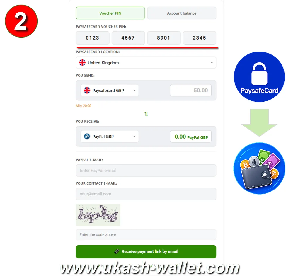 Enter Paysafecard PIN or myPaysafe account email