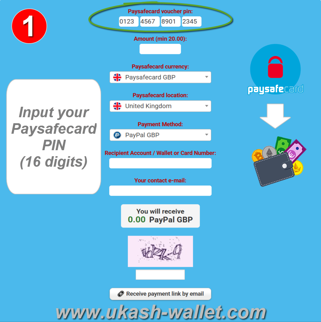 Input Your Paysafecard Voucher Code