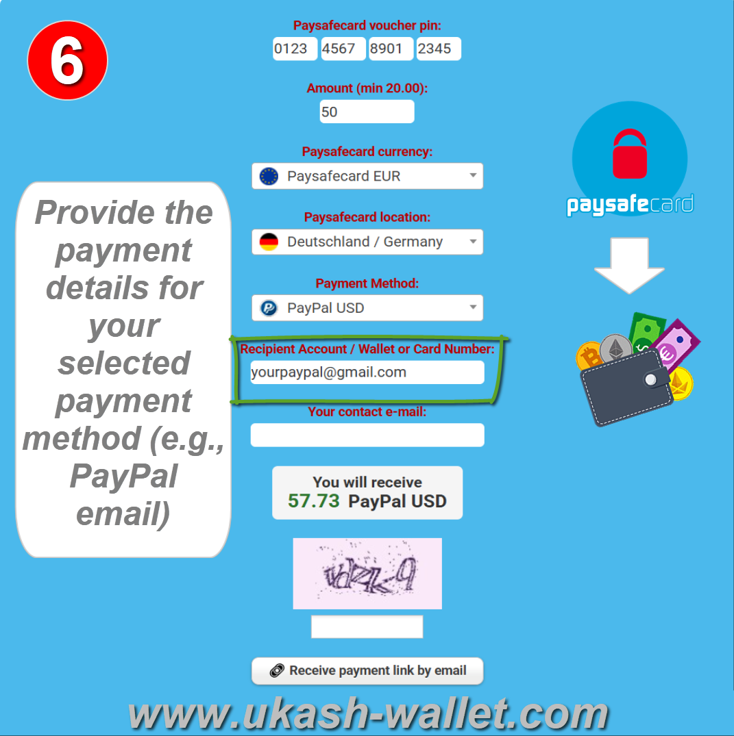 Provide the payment details for your selected payment method