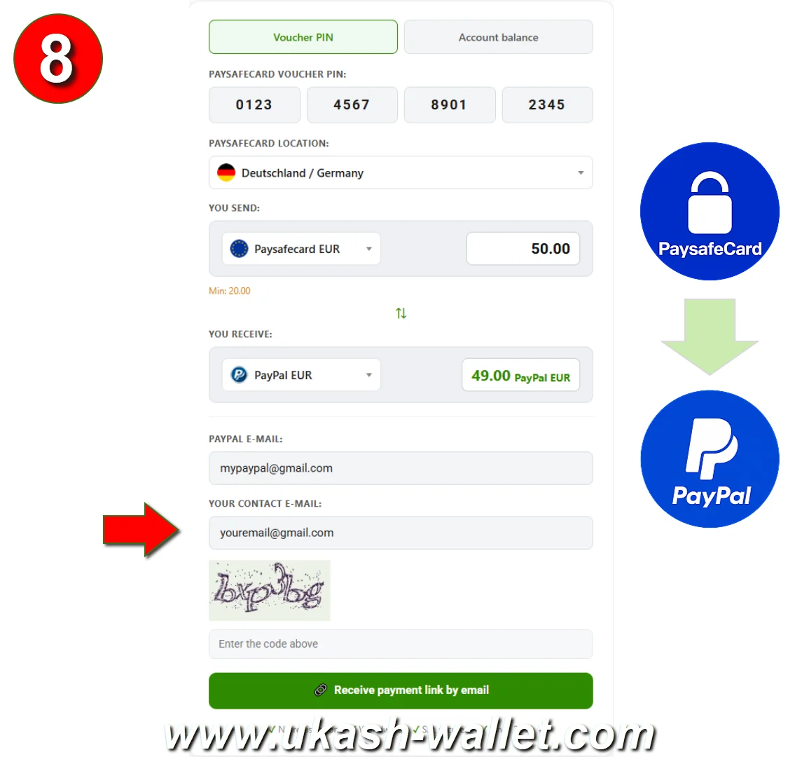 Enter your contact email for exchange confirmation