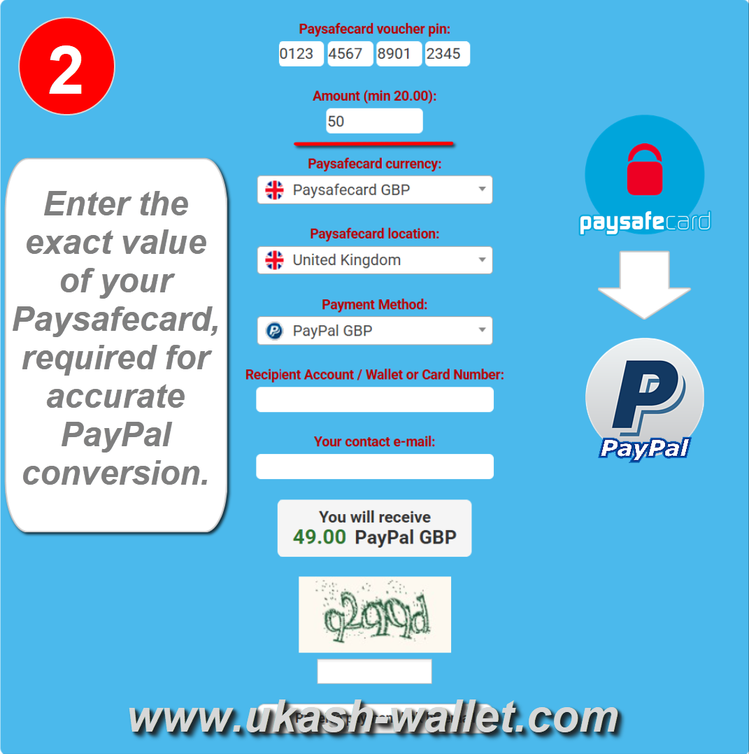 Specify the Paysafe Voucher Amount
