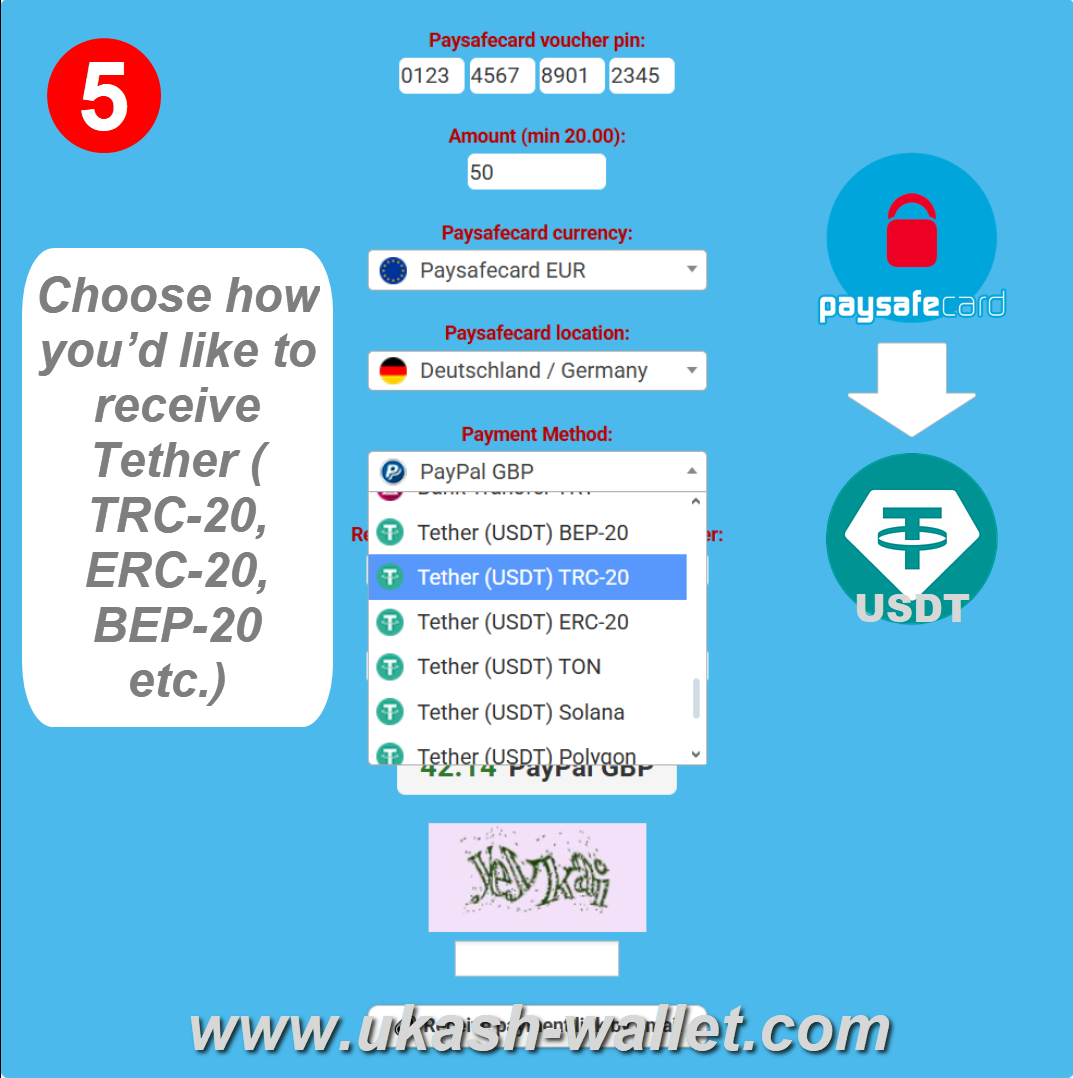 Select the USDT Network