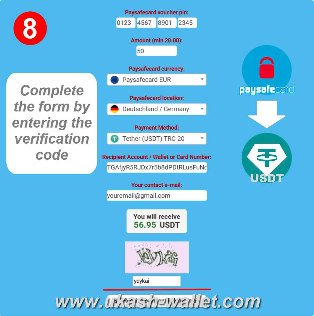 Fill in the Security Code