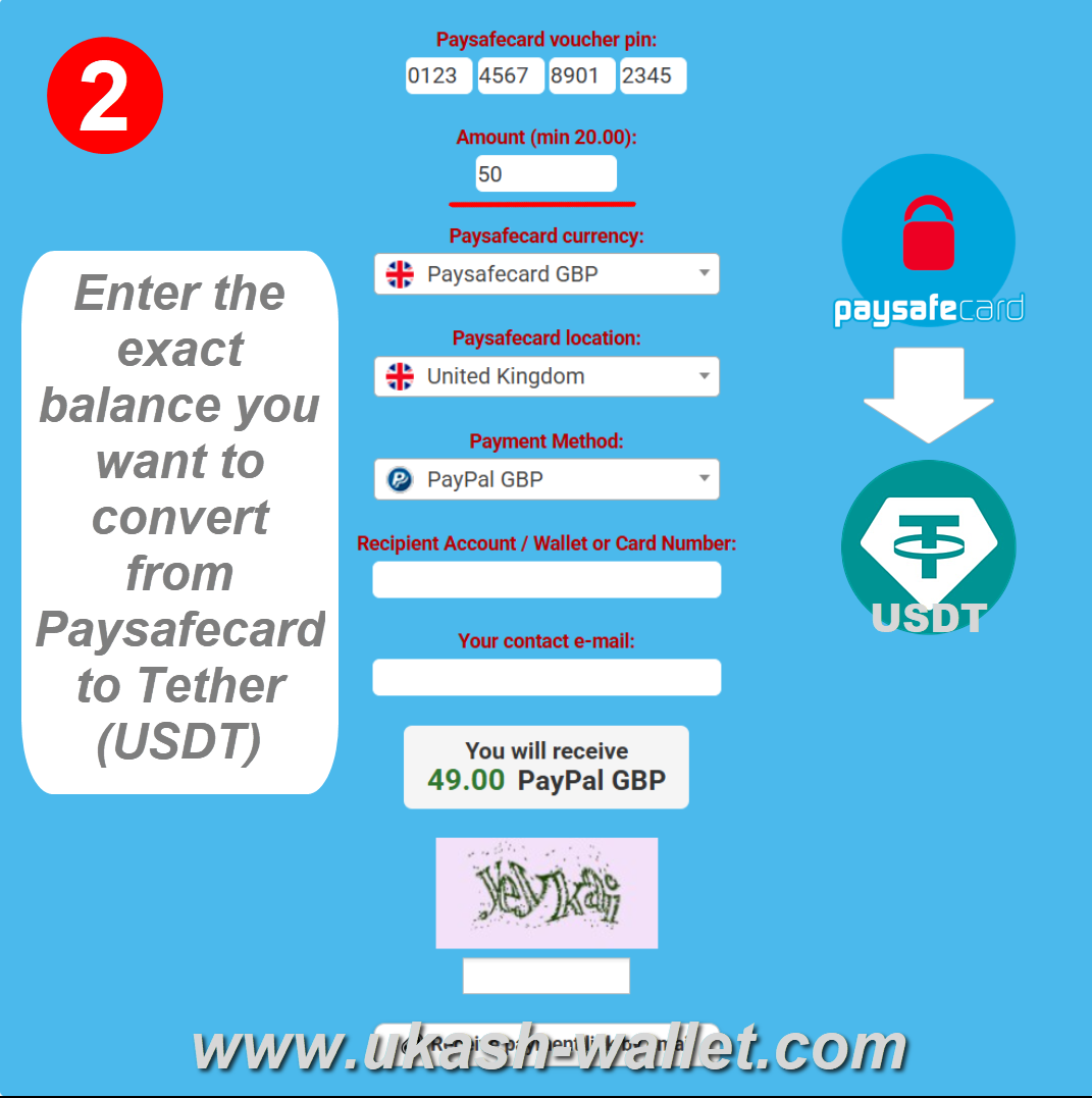 Add the Paysafe Voucher Amount