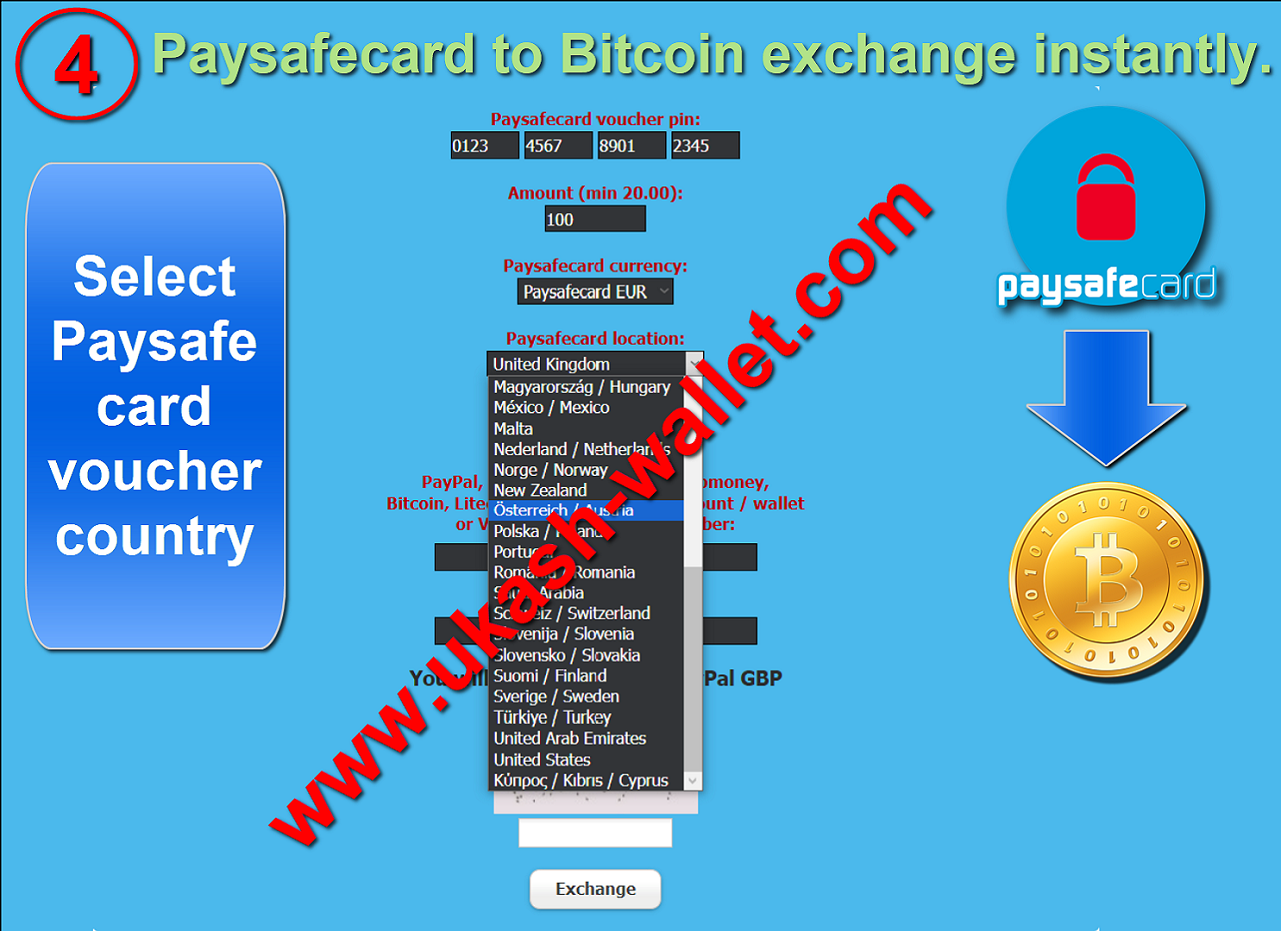 Paysafecard to Bitcoin withdraw - Step four.