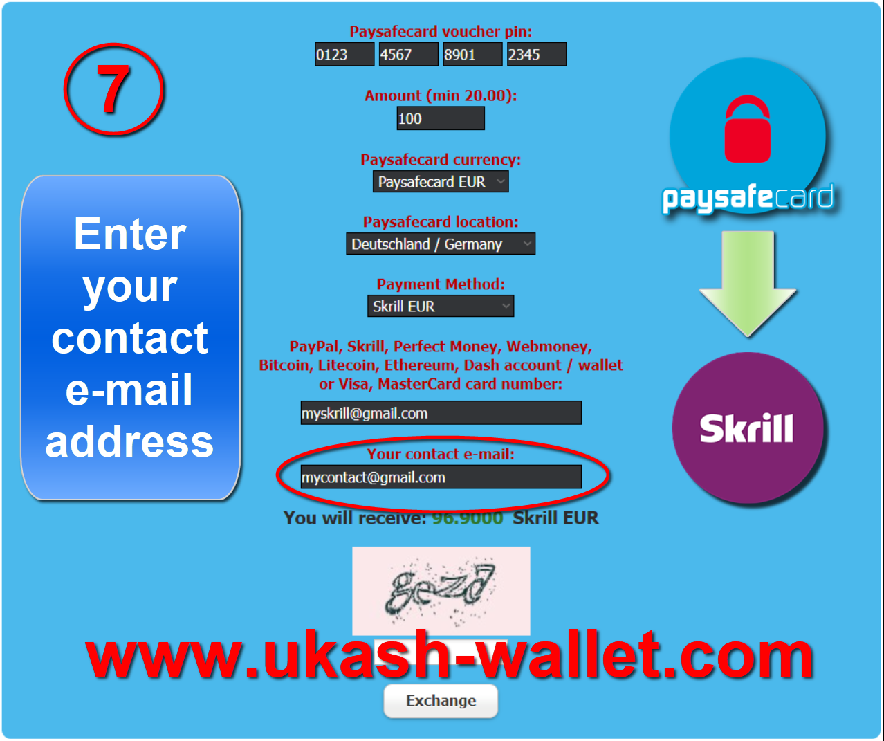 Skrill with Paysafecard - Step seven.